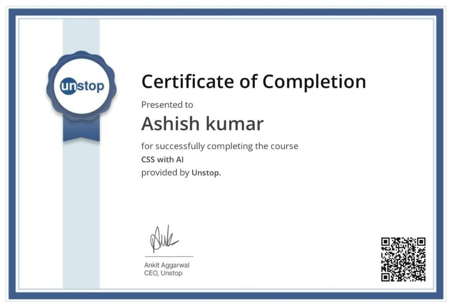 CSS with AI certificate